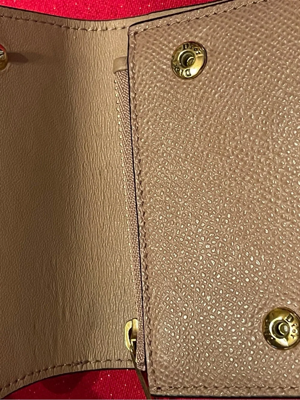 Dior Mini Saddle Wallet in Dusty Rose with Gold Hardware